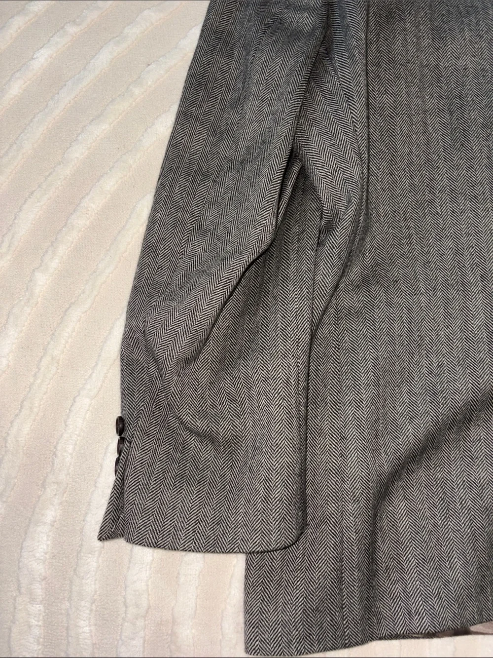 Ralph Lauren Gray Herringbone Two-Button Sport Coat
